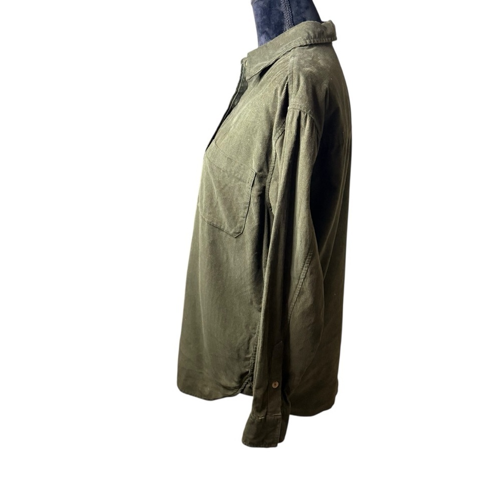 Wilfred Free | Dark Olive Corduroy Boyfriend Shirt | 100% Cotton | Sz XS - Picture 4 of 8